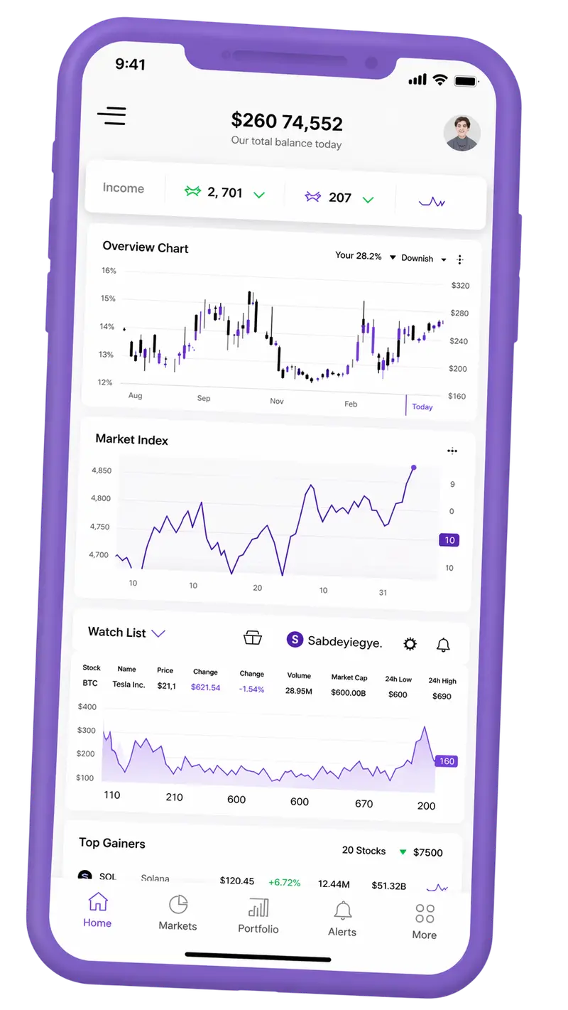 Nexo Portaris — plataforma de trading en móvil